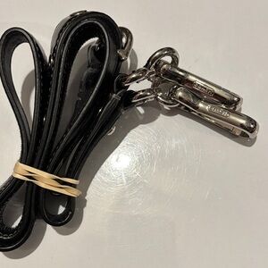 Coach Black Leather Crossbody Strap with Silver Hardware